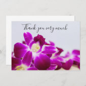 Carte De Remerciements Orchidée violette avec pierre sur arrière - plan b (Devant / Derrière)