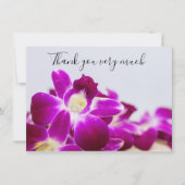 Carte De Remerciements Orchidée violette avec pierre sur arrière - plan b (Devant)