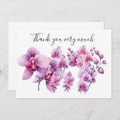 Carte De Remerciements Orchidée violette avec pierre sur arrière - plan b (Devant / Derrière)