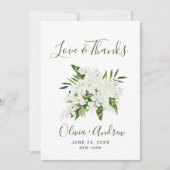 Carte De Remerciements Orchidées blanches élégantes Fleurs de mariage boh (Devant)