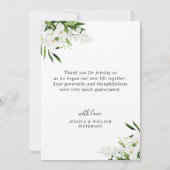 Carte De Remerciements Orchidées blanches élégantes Fleurs de mariage boh (Dos)