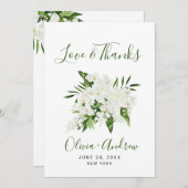 Carte De Remerciements Orchidées blanches élégantes Fleurs de mariage boh (Devant / Derrière)