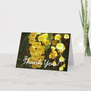 Carte De Remerciements Orchidées jaunes suspendues Fleurs tropicales