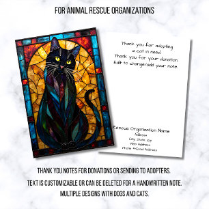 Carte De Remerciements Organisation de sauvetage d'animaux en verre color