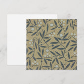 Carte De Remerciements Ornate floral pattern with dark blue vines  (Devant / Derrière)