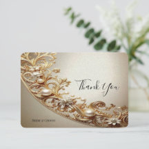 Ornate Gold Flourish Thank You Card