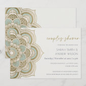Carte De Remerciements Ornate Gold Turquoise Mandala Couples Douche Invit (Devant / Derrière)