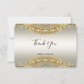 Carte de remerciements Orné Or (Devant)