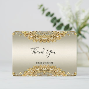 Carte de remerciements Orné Or