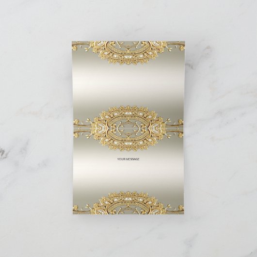 Carte de remerciements Orné Or (Intérieur)