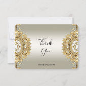 Carte de remerciements Orné Or (Devant)