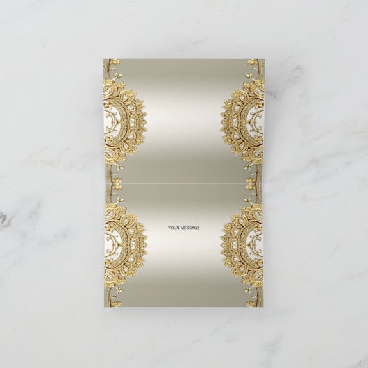 Carte de remerciements Orné Or (Intérieur)