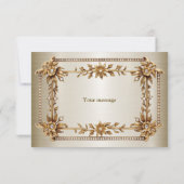 Carte De Remerciements Orné Or de la Partie Rectangle Fleurs Dimond brill (Dos)