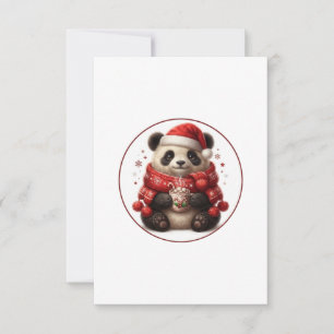 Carte De Remerciements Ornement de chocolat chaud Panda Noël mignon