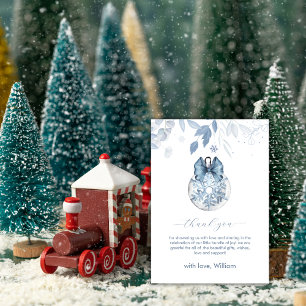 Carte De Remerciements Ornement Flocon de Neige Arc d'Hiver Baby Shower