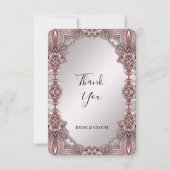 Carte de remerciements ornementale rose (Devant)