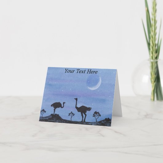 Carte De Remerciements Ostriches (Devant)