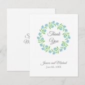 Carte De Remerciements Oubliez-moi non aquarelle Floral Wreath (Devant / Derrière)