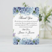 Carte De Remerciements Oubliez-Moi-Pas Fleurs Aquarelle Mariage élégant (Debout devant)