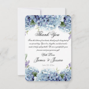 Carte De Remerciements Oubliez-Moi-Pas Fleurs Aquarelle Mariage élégant