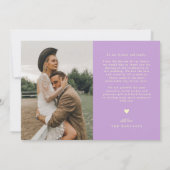 Carte De Remerciements Our Hearts Are Full Lemon Wisteria Wedding Photo (Dos)