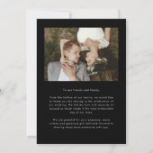 Carte De Remerciements Our Hearts Are Full Wedding Photo Black (Dos)