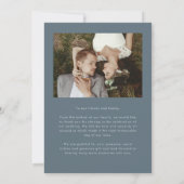 Carte De Remerciements Our Hearts Are Full Wedding Photo Slate Blue (Dos)