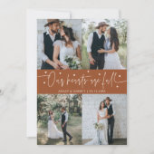 Carte De Remerciements Our Hearts Are Full Wedding Photo Terracotta (Devant)
