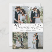 Carte De Remerciements Our Hearts Are Full Wedding Photo White (Devant)