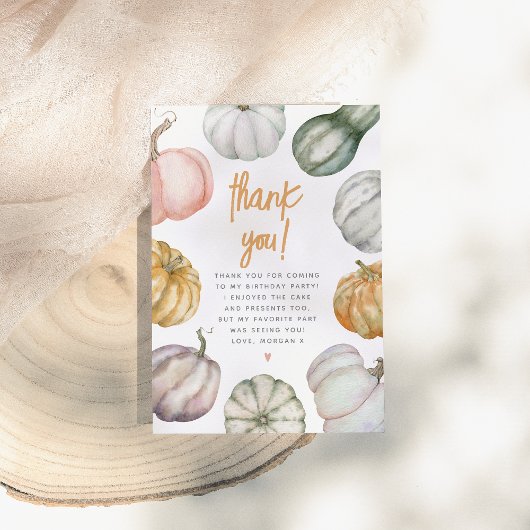 Carte De Remerciements Our Little Pumpkin Boho Fall Birthday Party