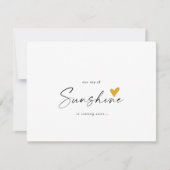 Carte De Remerciements Our Ray of Sunshine Baby Announcement Card (Devant)