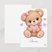 Carte De Remerciements Ours (Devant / Derrière)