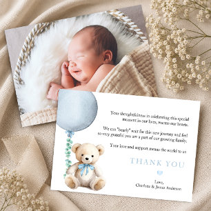 Carte De Remerciements Ours Bleu Poussiéreux À Peine Attendre Remerciemen