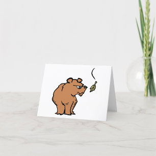 Carte De Remerciements Ours Brown avec chute de la feuille d'automne joli