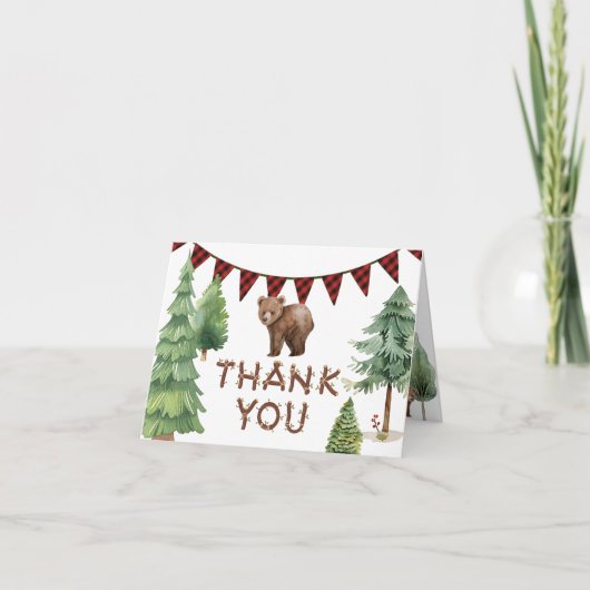 Carte de remerciements Ours de forêt pour un joyeu (Devant)