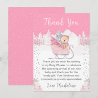 Ours d'hiver Baby Shower Rose au Traîneau