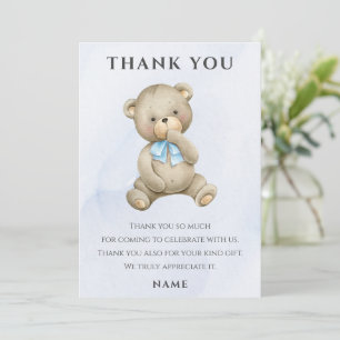 Carte De Remerciements Ours en peluche pour garçon de tout âge pour anniv