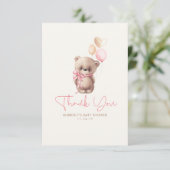 Carte De Remerciements Ours en peluche Remerciement pour Baby Shower Cute (Debout devant)
