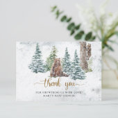 Carte De Remerciements Ours forestier d'hiver (Debout devant)