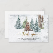 Carte De Remerciements Ours forestier d'hiver (Devant / Derrière)