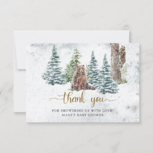 Carte De Remerciements Ours forestier d'hiver