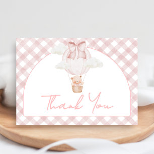 Carte De Remerciements Ours Rose Attend À Peine Bébé Shower