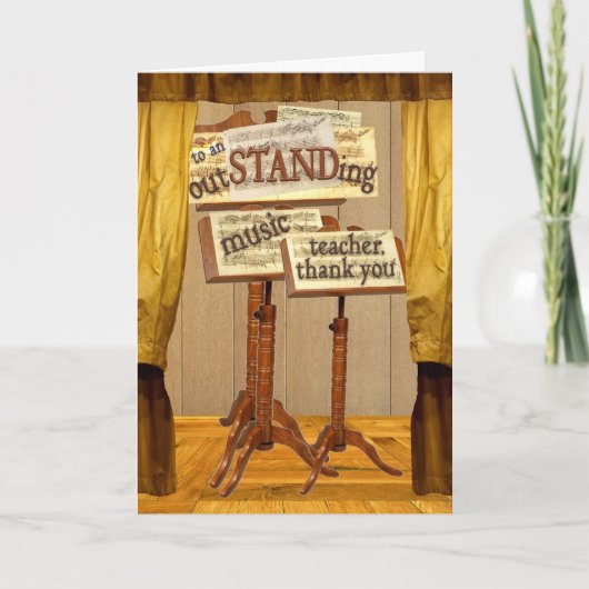 Carte De Remerciements outSTANDing professeur de musique (Devant)