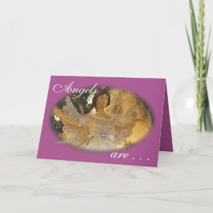 Carte De Remerciements Oval d'ange sur la personnaliser pourpre