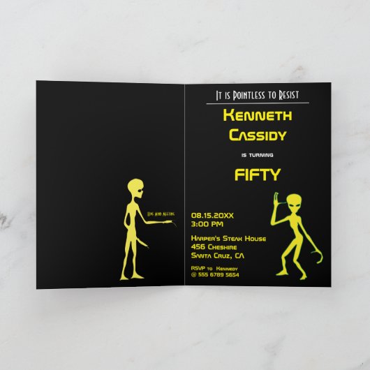 Carte De Remerciements OVNI 50e anniversaire Alien enlèvement vérité (Intérieur)