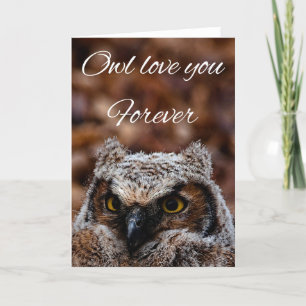 Carte De Remerciements Owl t'aime pour toujours