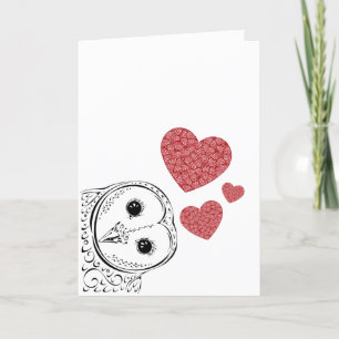 Carte De Remerciements Owl t'aime toujours Valentine