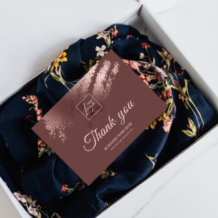 Carte De Remerciements Pack de logo d'entreprise en bronze élégant