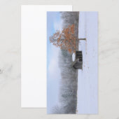 Carte De Remerciements Paddock couvert de neige (Devant / Derrière)