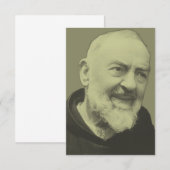 Carte De Remerciements Padre Pio de Pietrelcina (Devant / Derrière)